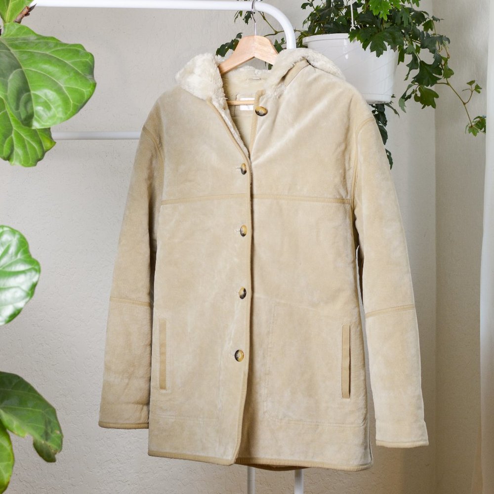 Vintage Genuine Leather Shearling Coat